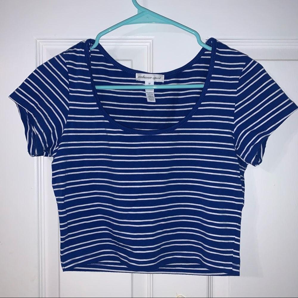 Cropped striped shirt